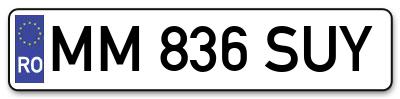 Placuta inmatriculare numar auto  MM-836-SUY, MM 836 SUY, MM836SUY