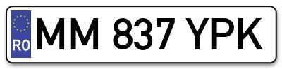Placuta inmatriculare numar auto  MM-837-YPK, MM 837 YPK, MM837YPK