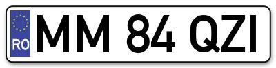 Placuta inmatriculare numar auto  MM-84-QZI, MM 84 QZI, MM84QZI