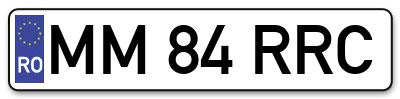 Placuta inmatriculare numar auto  MM-84-RRC, MM 84 RRC, MM84RRC