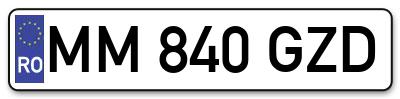 Placuta inmatriculare numar auto  MM-840-GZD, MM 840 GZD, MM840GZD