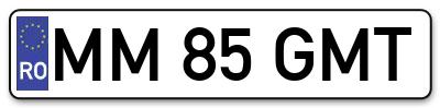 Placuta inmatriculare numar auto  MM-85-GMT, MM 85 GMT, MM85GMT