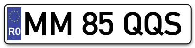 Placuta inmatriculare numar auto  MM-85-QQS, MM 85 QQS, MM85QQS