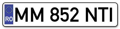 Placuta inmatriculare numar auto  MM-852-NTI, MM 852 NTI, MM852NTI