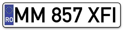 Placuta inmatriculare numar auto  MM-857-XFI, MM 857 XFI, MM857XFI