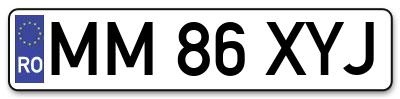 Placuta inmatriculare numar auto  MM-86-XYJ, MM 86 XYJ, MM86XYJ