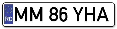 Placuta inmatriculare numar auto  MM-86-YHA, MM 86 YHA, MM86YHA