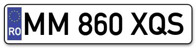 Placuta inmatriculare numar auto  MM-860-XQS, MM 860 XQS, MM860XQS