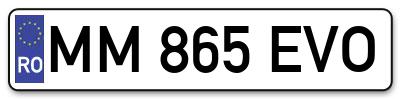 Placuta inmatriculare numar auto  MM-865-EVO, MM 865 EVO, MM865EVO