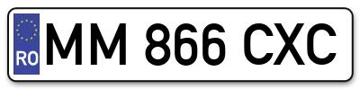 Placuta inmatriculare numar auto  MM-866-CXC, MM 866 CXC, MM866CXC