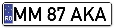 Placuta inmatriculare numar auto  MM-87-AKA, MM 87 AKA, MM87AKA