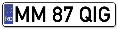 Placuta inmatriculare numar auto  MM-87-QIG, MM 87 QIG, MM87QIG