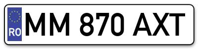 Placuta inmatriculare numar auto  MM-870-AXT, MM 870 AXT, MM870AXT