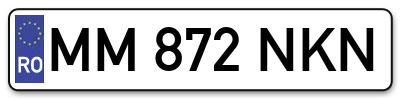 Placuta inmatriculare numar auto  MM-872-NKN, MM 872 NKN, MM872NKN