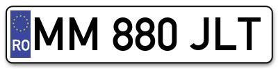 Placuta inmatriculare numar auto  MM-880-JLT, MM 880 JLT, MM880JLT