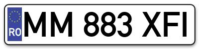 Placuta inmatriculare numar auto  MM-883-XFI, MM 883 XFI, MM883XFI