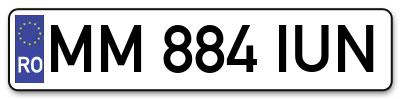 Placuta inmatriculare numar auto  MM-884-IUN, MM 884 IUN, MM884IUN