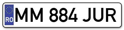 Placuta inmatriculare numar auto  MM-884-JUR, MM 884 JUR, MM884JUR