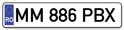 Placuta inmatriculare numar auto  MM-886-PBX, MM 886 PBX, MM886PBX