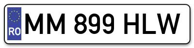 Placuta inmatriculare numar auto  MM-899-HLW, MM 899 HLW, MM899HLW