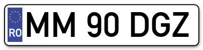 Placuta inmatriculare numar auto  MM-90-DGZ, MM 90 DGZ, MM90DGZ