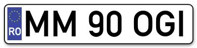 Placuta inmatriculare numar auto  MM-90-OGI, MM 90 OGI, MM90OGI