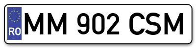 Placuta inmatriculare numar auto  MM-902-CSM, MM 902 CSM, MM902CSM