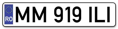Placuta inmatriculare numar auto  MM-919-ILI, MM 919 ILI, MM919ILI