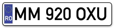 Placuta inmatriculare numar auto  MM-920-OXU, MM 920 OXU, MM920OXU