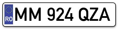 Placuta inmatriculare numar auto  MM-924-QZA, MM 924 QZA, MM924QZA