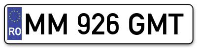 Placuta inmatriculare numar auto  MM-926-GMT, MM 926 GMT, MM926GMT