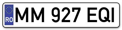 Placuta inmatriculare numar auto  MM-927-EQI, MM 927 EQI, MM927EQI