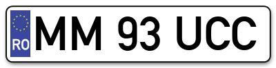 Placuta inmatriculare numar auto  MM-93-UCC, MM 93 UCC, MM93UCC