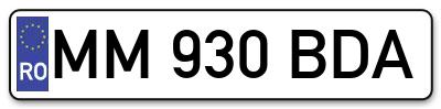 Placuta inmatriculare numar auto  MM-930-BDA, MM 930 BDA, MM930BDA
