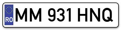 Placuta inmatriculare numar auto  MM-931-HNQ, MM 931 HNQ, MM931HNQ