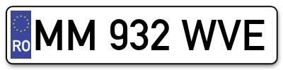 Placuta inmatriculare numar auto  MM-932-WVE, MM 932 WVE, MM932WVE