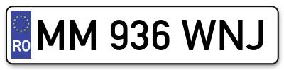 Placuta inmatriculare numar auto  MM-936-WNJ, MM 936 WNJ, MM936WNJ