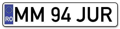 Placuta inmatriculare numar auto  MM-94-JUR, MM 94 JUR, MM94JUR