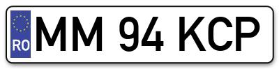 Placuta inmatriculare numar auto  MM-94-KCP, MM 94 KCP, MM94KCP