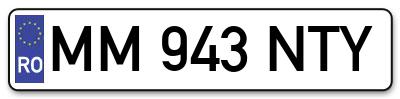 Placuta inmatriculare numar auto  MM-943-NTY, MM 943 NTY, MM943NTY