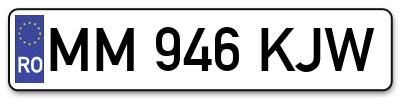 Placuta inmatriculare numar auto  MM-946-KJW, MM 946 KJW, MM946KJW