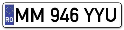 Placuta inmatriculare numar auto  MM-946-YYU, MM 946 YYU, MM946YYU