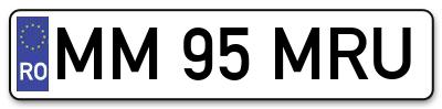Placuta inmatriculare numar auto  MM-95-MRU, MM 95 MRU, MM95MRU