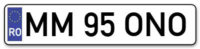 Placuta inmatriculare numar auto  MM-95-ONO, MM 95 ONO, MM95ONO