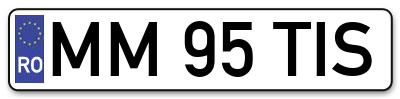 Placuta inmatriculare numar auto  MM-95-TIS, MM 95 TIS, MM95TIS