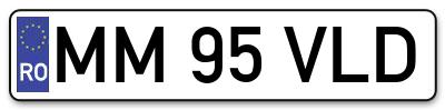 Placuta inmatriculare numar auto  MM-95-VLD, MM 95 VLD, MM95VLD