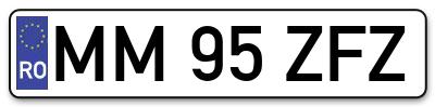 Placuta inmatriculare numar auto  MM-95-ZFZ, MM 95 ZFZ, MM95ZFZ