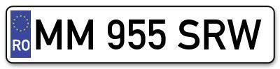 Placuta inmatriculare numar auto  MM-955-SRW, MM 955 SRW, MM955SRW