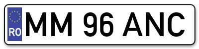 Placuta inmatriculare numar auto  MM-96-ANC, MM 96 ANC, MM96ANC