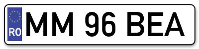 Placuta inmatriculare numar auto  MM-96-BEA, MM 96 BEA, MM96BEA